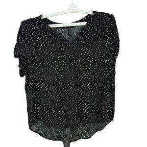 Maurices Women’s Polka Dot Black Sleeveless Tunic Blouse XL